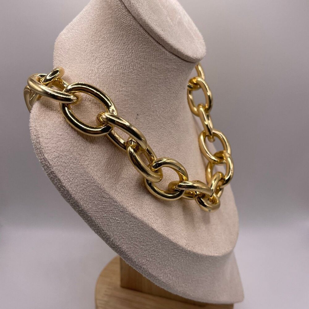 I.N.C. International Concepts Gold Tone Pave Toggle Chain Link 18” Necklace - Picture 8 of 12
